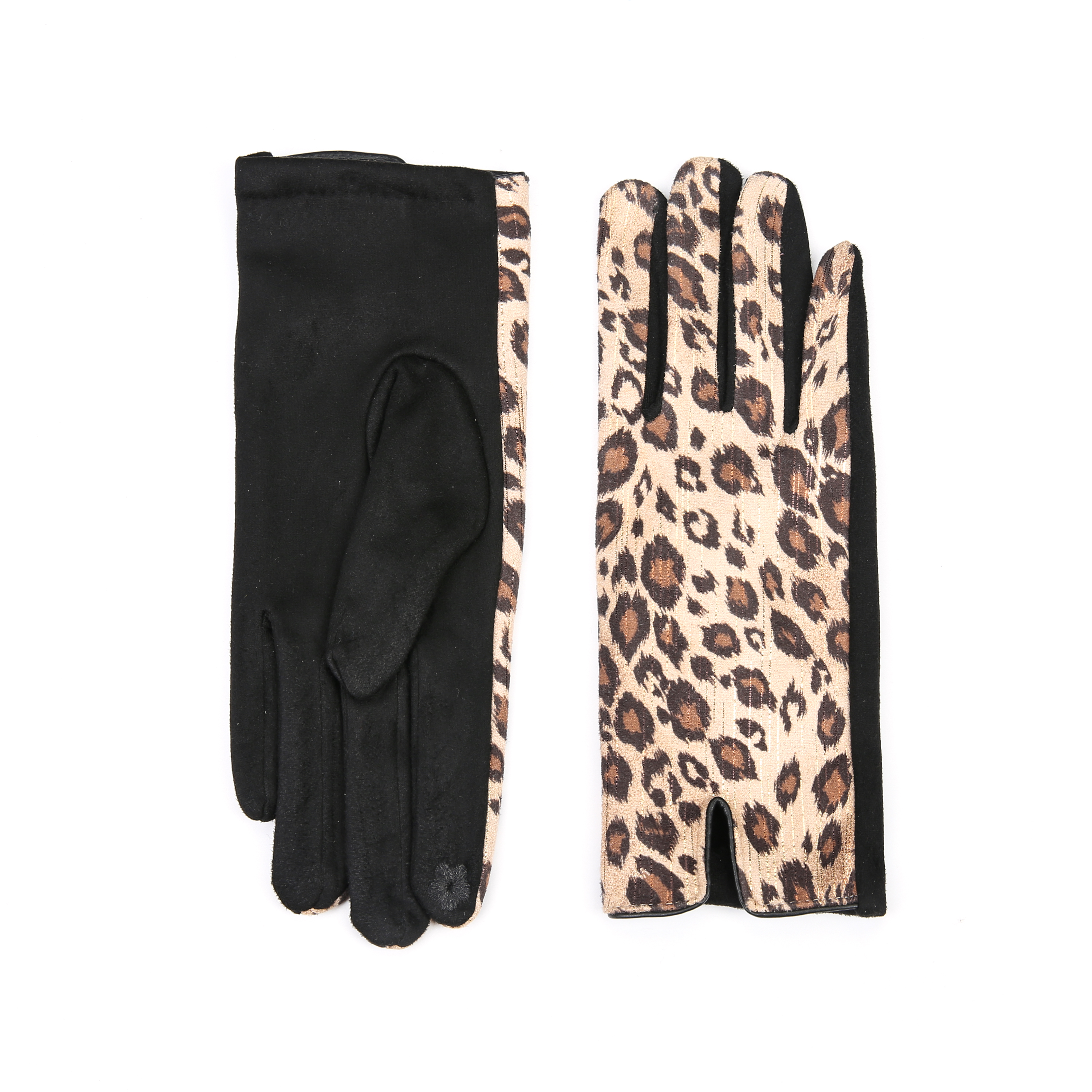 leopard handschoenen zwart